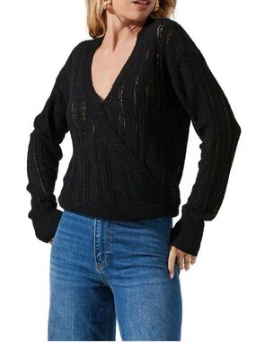 ASTR The Label Open Knit Wrap Style Sweater Size M